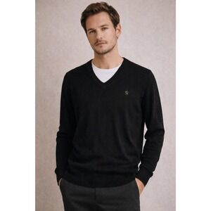 Diesel Tricot & Co Black V-Neck Knit Sweater Size XL  Minimalist Quiet Luxury